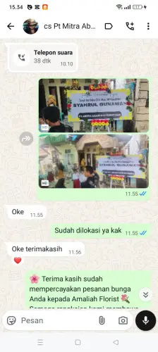 Testimonial Papan Bunga